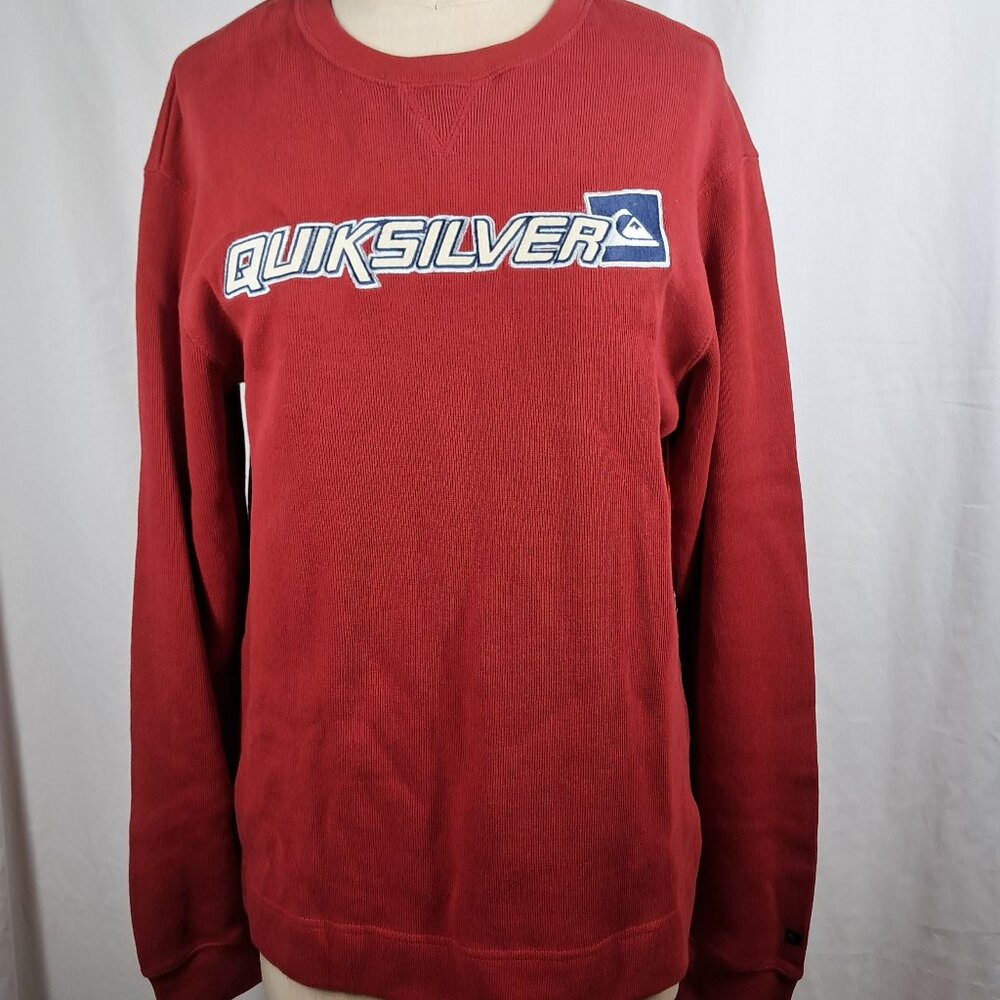 NWT's VTG Quiksilver Men's Small Red Long Sleeve Shirt Pull Over 90’s Skateboard